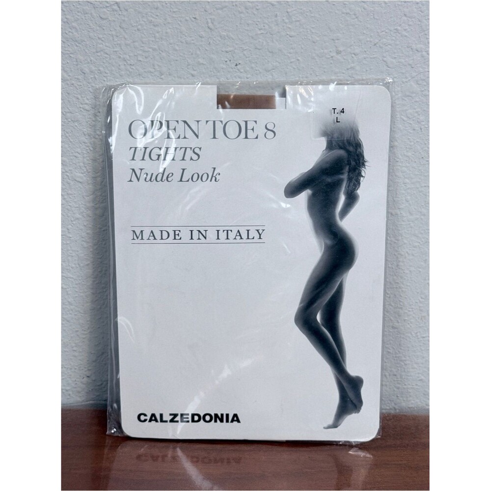 Calzedonia Open Toe Tights Nude Look Natural L NWT